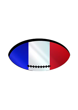 French Flag Rugby Ball