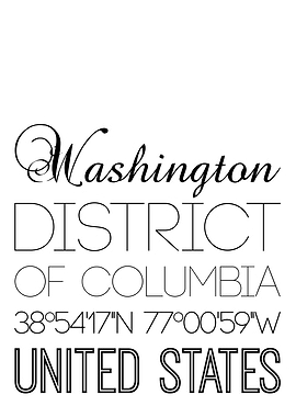 Washington DC On White