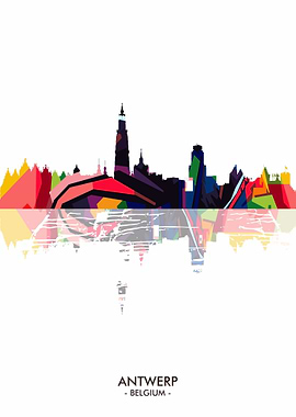 Skyline Antwerp Belgium