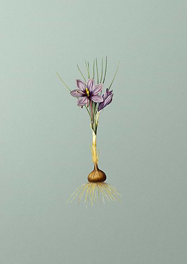 Crocus Sativus on Green