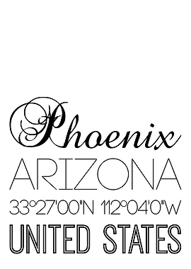 Phoenix Arizona On White