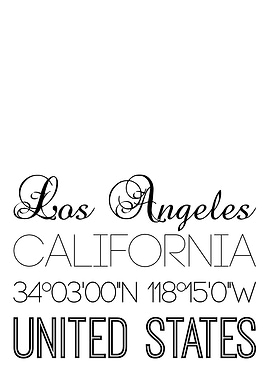Los Angeles CA On White
