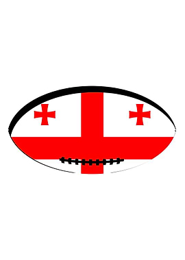 Georgia Flag Rugby Ball