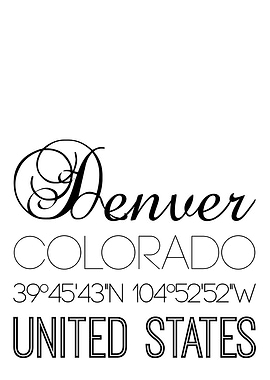 Denver Colorado On White