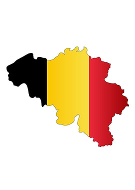 Belgium Map And Flag