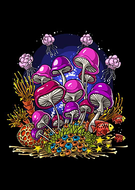 Trippy Ocean Mushrooms