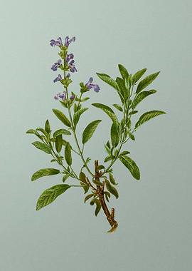 Antique Flower on Green