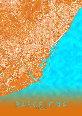 Barcelona Spain City Map