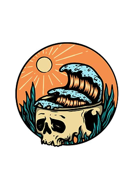 Skull and Wave