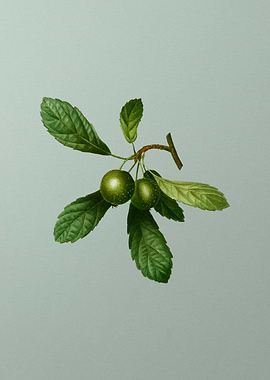 Vintage Flower on Green