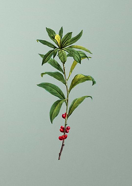 Vintage Flower on Green