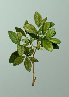 Vintage Flower on Green