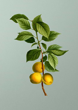 Antique Botanical on Green