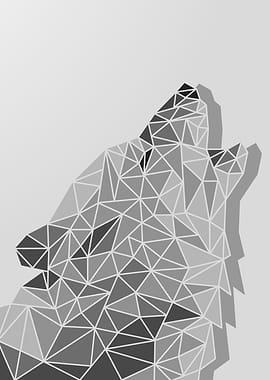 wolf lowpoly black