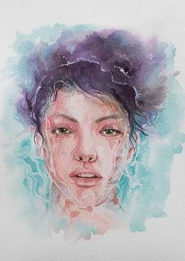 watercolor of woman