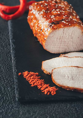 Baked meat with paprika