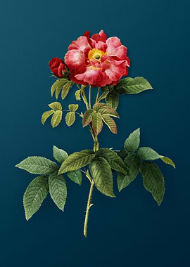 Blooming Provins Rose