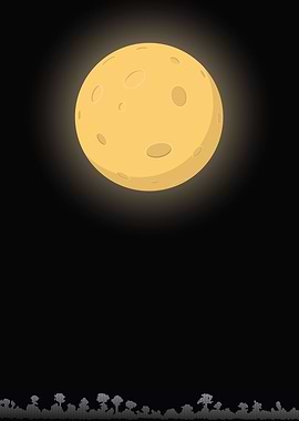 Big moon over the forest