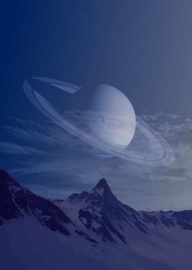 Saturn seen from Ice World