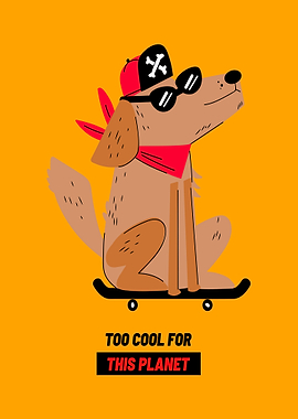 Funny Dog on Skateboard