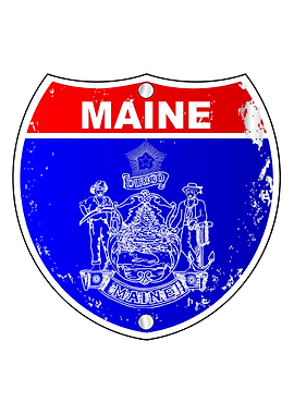 Maine Flag Interstate Sign