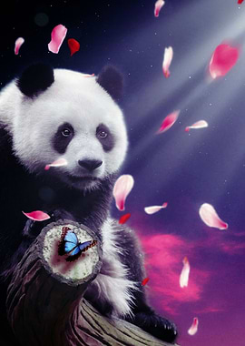 Panda Butterfly and petals