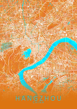 Hangzhou China City Map