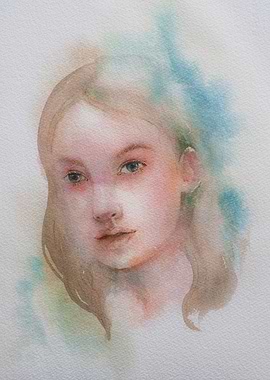 Watercolor beauty woman