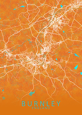 Burnley England City Map