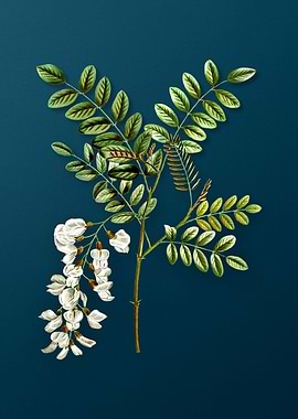 Vintage Flowers on Teal