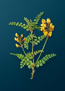 Vintage Florals on Teal