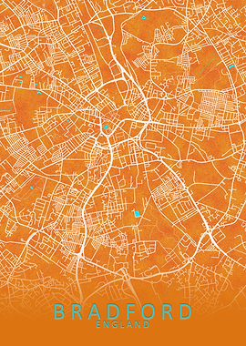 Bradford England City Map