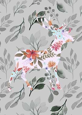 deer on floral