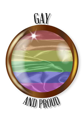 Gay And Proud Flag Button