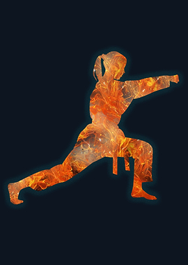 practice martial art fire