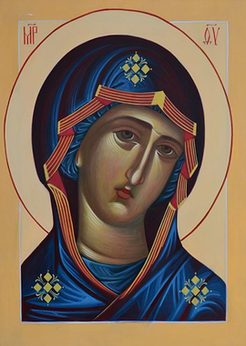 Blue Theotokus Virgin Mary