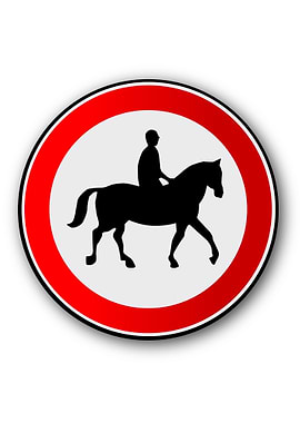 Horse Rider Traffic Sign