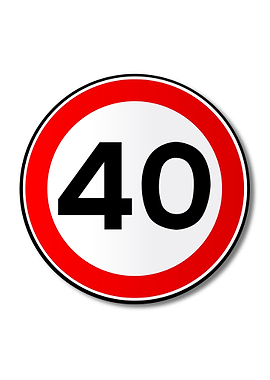 40 MPH Limit Traffic Sign