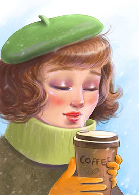 Woman with cup of coffee