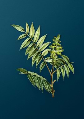 Vintage Flowers on Teal