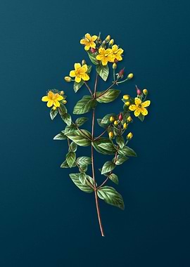 Vintage Flowers on Teal