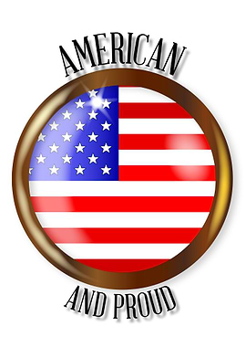 American Proud Flag Button