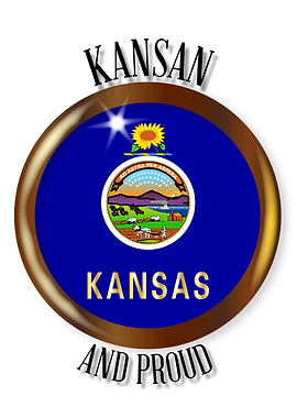 Kansas Proud Flag Button