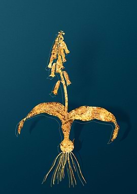 Gold and Teal Drawing