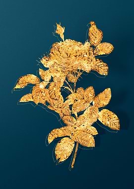 Gold Floral Illustration