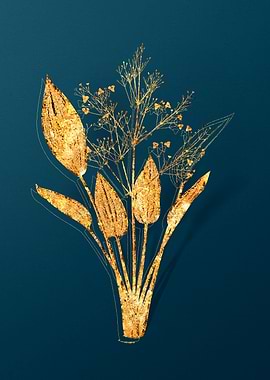 Gold Antique Flowers