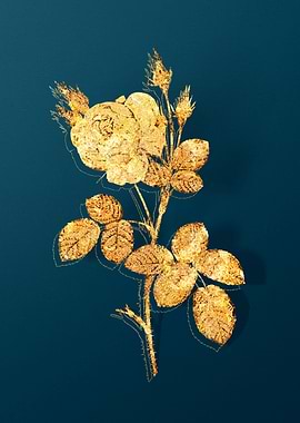 Gold and Teal Drawing