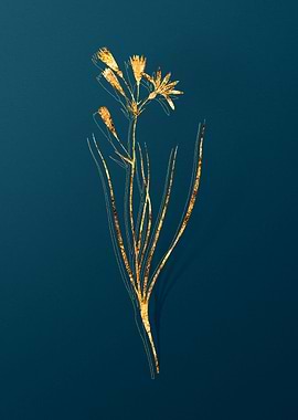 Gold Botanical on Teal