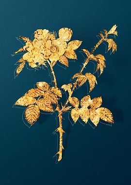 Gold and Teal Drawing