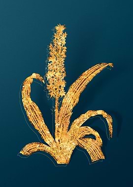 Gold Antique Flowers